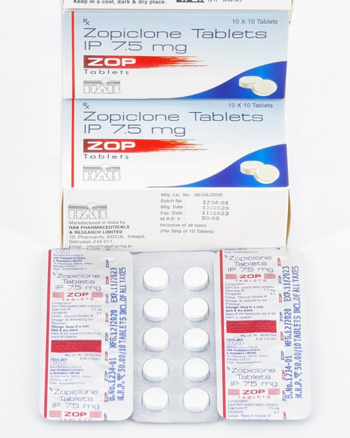 zopiclone tablets 7.5mg hab pharmas